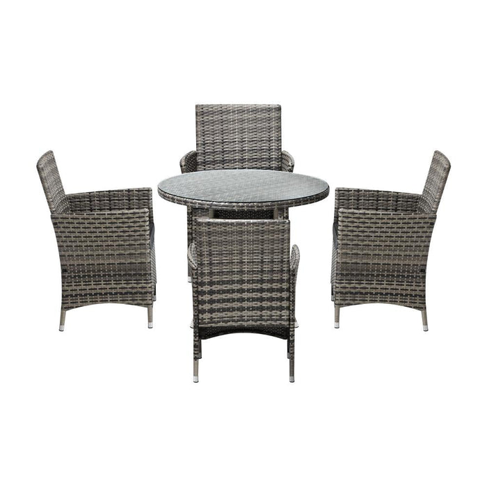 Sestre 5 Piece Wicker Rattan Outdoor Furniture Set | High Quality Weather Resistant Patio Garden Set