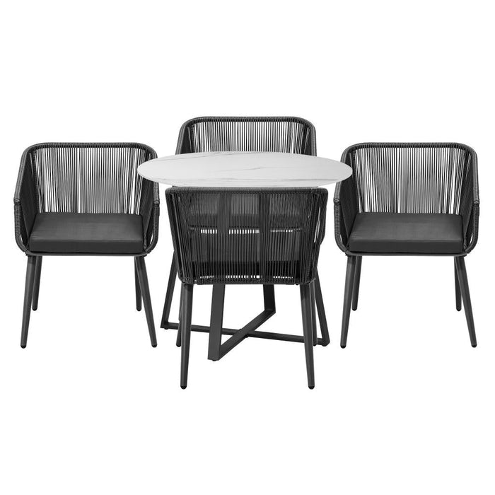 Imoli Modern Designer Outdoor Furniture Set | 3 or 5 Piece Rope Style High Quality Lounge Setting | Balcony Patio Set