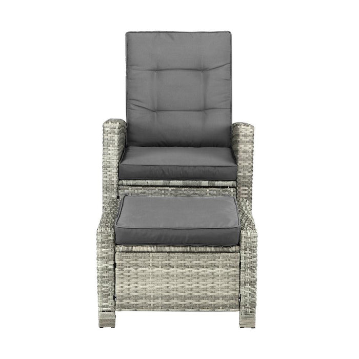 Amalfi Rattan Wicker Outdoor Chair Set | Weather Resistant Adjustable Cushioned Lounger Chairs