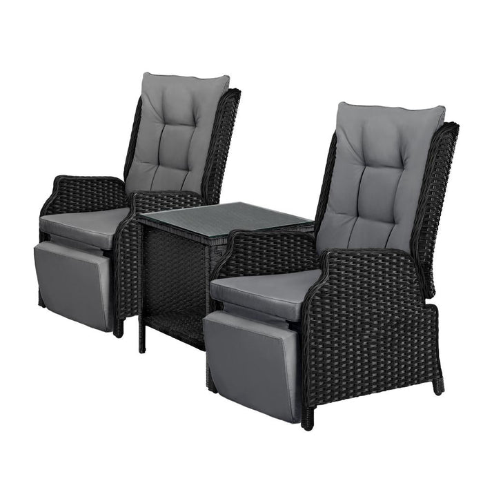 Positano Lux Rattan Wicker Outdoor Lounger Set | Weather Resistant Garden Patio Furniture | Adjustable Cushioned Lounger Sets