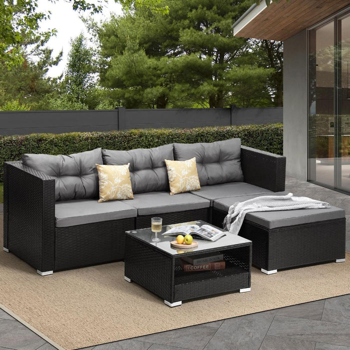 Ariana High Quality Wicker Outdoor Lounge Set | 4 or 6 Seater Modern Rattan Lounge Set with Table
