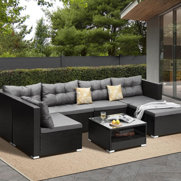 Ariana High Quality Wicker Outdoor Lounge Set | 4 or 6 Seater Modern Rattan Lounge Set with Table