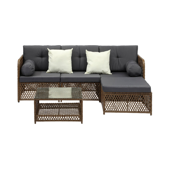 Palermo High Quality Wicker Outdoor Lounge Set | 4 or 6 Seater Modern Rattan Lounge Set with Table
