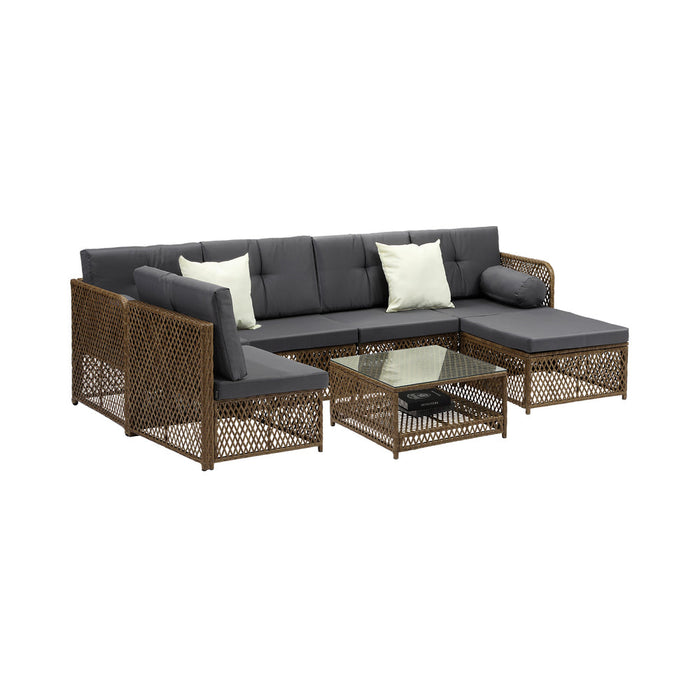 Palermo High Quality Wicker Outdoor Lounge Set | 4 or 6 Seater Modern Rattan Lounge Set with Table