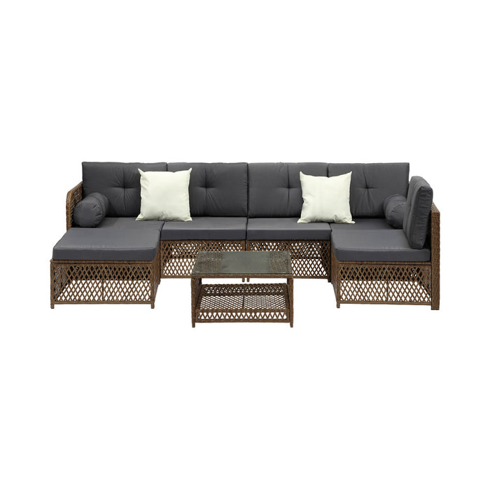 Palermo High Quality Wicker Outdoor Lounge Set | 4 or 6 Seater Modern Rattan Lounge Set with Table