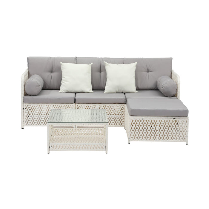 Palermo High Quality Wicker Outdoor Lounge Set | 4 or 6 Seater Modern Rattan Lounge Set with Table