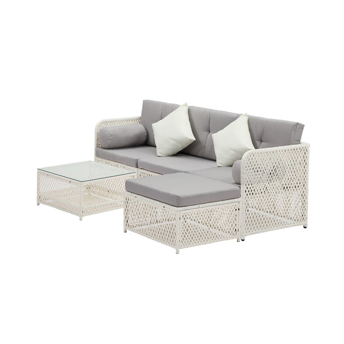 Palermo High Quality Wicker Outdoor Lounge Set | 4 or 6 Seater Modern Rattan Lounge Set with Table