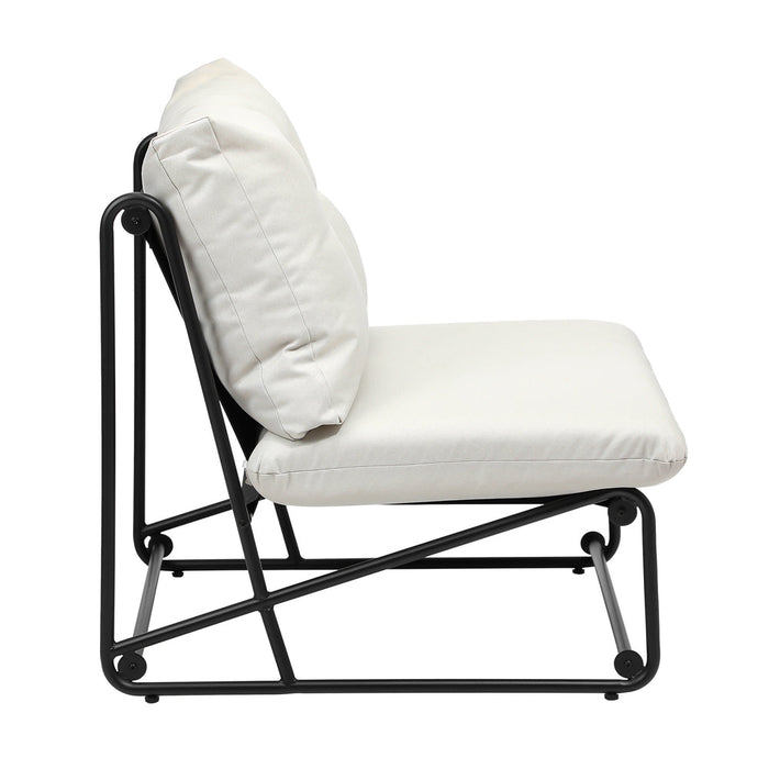 Set of Two Azzuro Plush Cushioned Weatherproof Outdoor Lounge Chairs | Super Comfy Outdoor Sofa Chairs