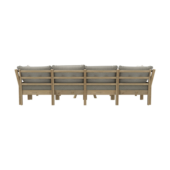 Playa Orsini Wooden Outdoor Lounge Set with Table | Modern Grey Cushion Outdoor Lounge Set