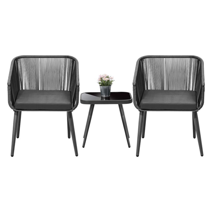 Imoli Modern Designer Outdoor Furniture Set | 3 or 5 Piece Rope Style High Quality Lounge Setting | Balcony Patio Set