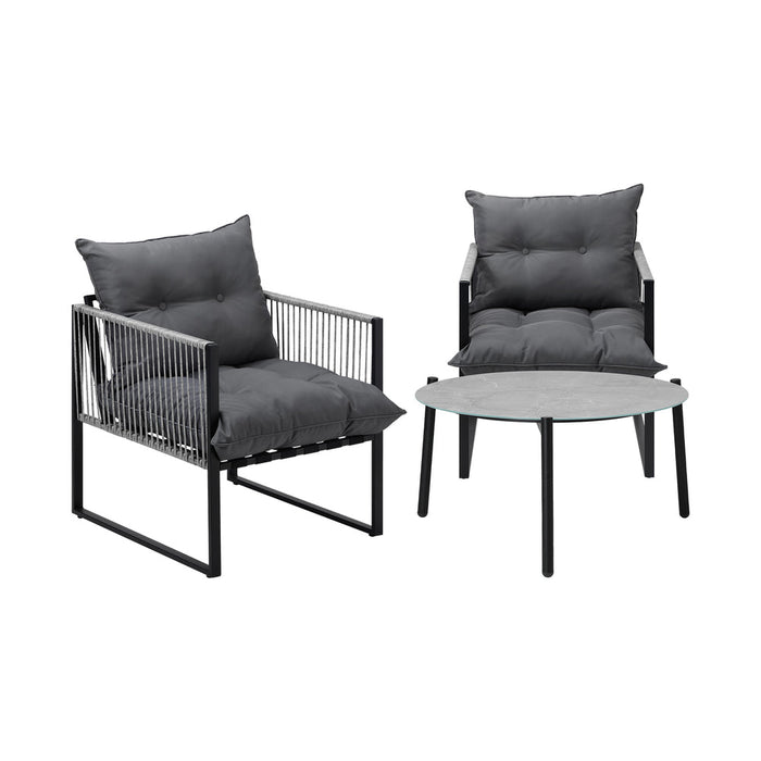 Amalfi  3 or 5pc Premium Table and Chair Outdoor Set | Soft Cushioned Chairs and Table Patio Furniture Set
