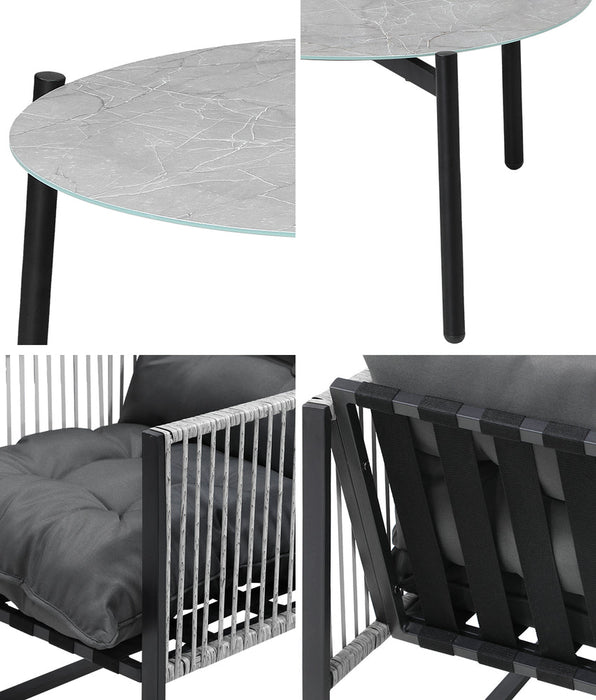 Amalfi  3 or 5pc Premium Table and Chair Outdoor Set | Soft Cushioned Chairs and Table Patio Furniture Set