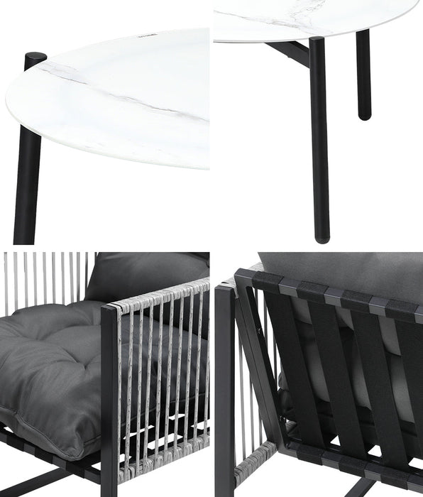 Amalfi  3 or 5pc Premium Table and Chair Outdoor Set | Soft Cushioned Chairs and Table Patio Furniture Set