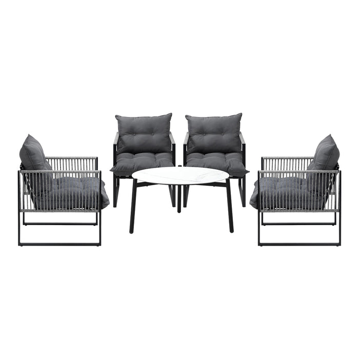 Amalfi  3 or 5pc Premium Table and Chair Outdoor Set | Soft Cushioned Chairs and Table Patio Furniture Set