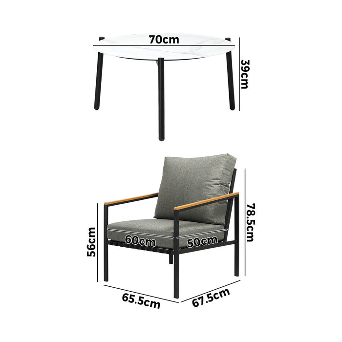 Romana 5pc Outdoor Lounge Sets | Designer Outdoor Table and Chairs Patio Set