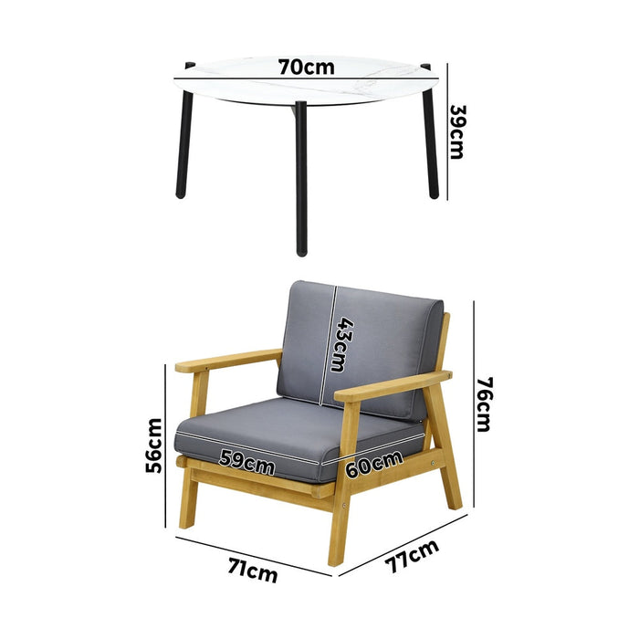 Romana 5pc Outdoor Lounge Sets | Designer Outdoor Table and Chairs Patio Set