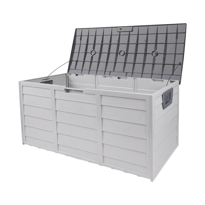 Forte Premium Weatherproof Outdoor Storage Box | Grey or Black Lockable Storage | Garage Storage Box by Livsip