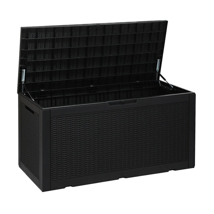 Forte Premium Weatherproof Outdoor Storage Box | Grey or Black Lockable Storage | Garage Storage Box by Livsip