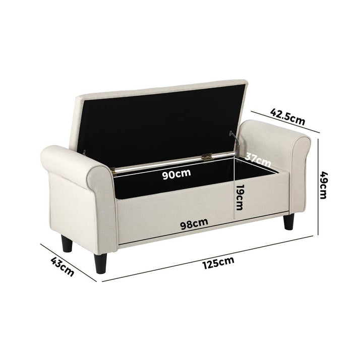 Premium Fabric Two in One Ottoman Storage Bench| Mini Day Bed Blanket Box