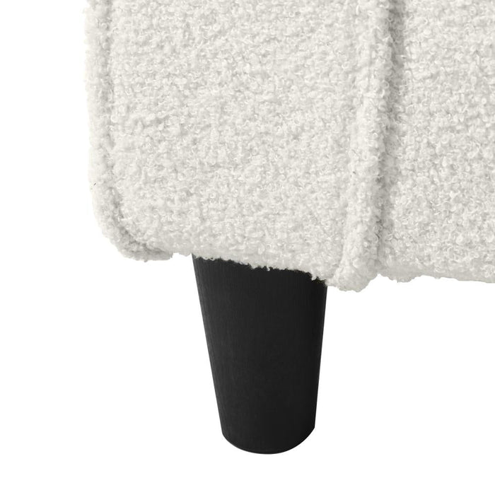 Teddy Boucle Seating Storage Ottoman Daybed | White Boucle Blanket Box Seating Bench