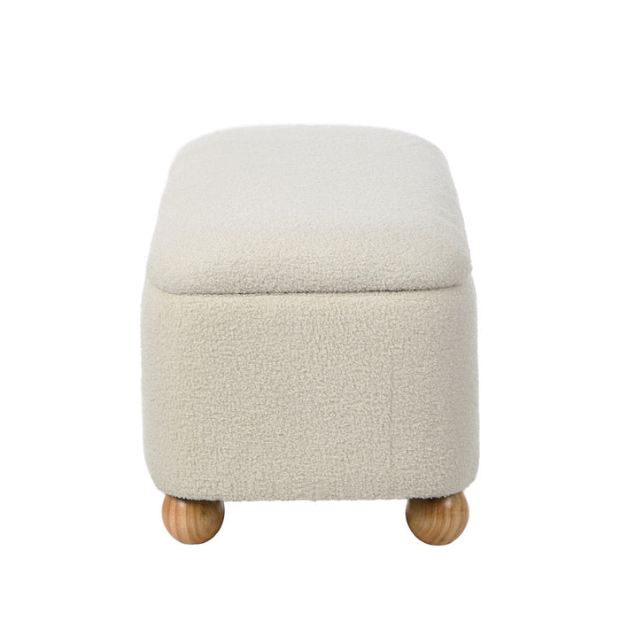 Taledo Two in One Ottoman Storage Box and Seating Bench | Cushioned Soft Boucle or Fabric Blanket Box