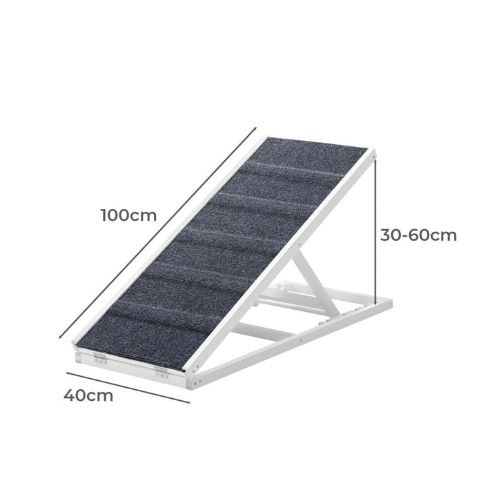 Adjustable Height Indoor Outdoor Foldable Pet Ramp | Dog Stairs Travel Ramp Extra Grip