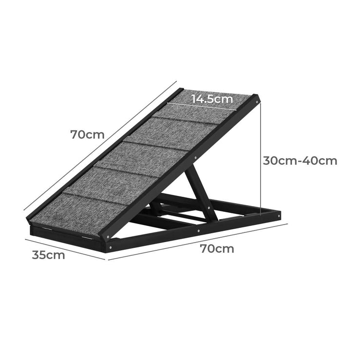 Adjustable Height Indoor Outdoor Foldable Pet Ramp | Dog Stairs Travel Ramp Extra Grip