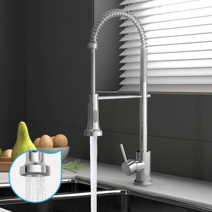 Super High Quality Pull Out Kitchen Mixer Tap in Black or Chrome | WELS 6 Kitchen Mixer Spray Faucet