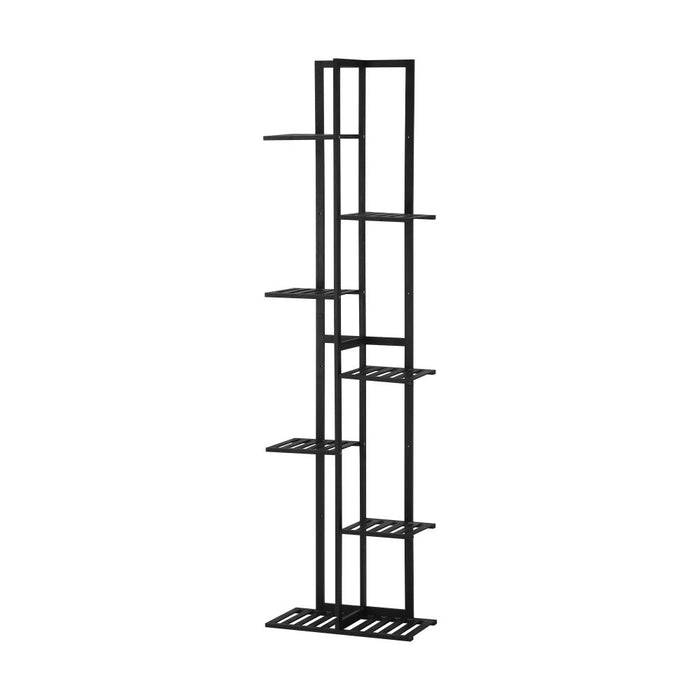 Natura 7 or 12 Tier Black Bamboo Plant Stand Tower | Multi Level Plant Flower Pot Shelf Rack Décor Stand
