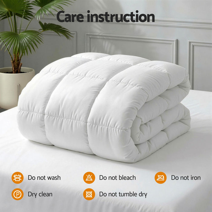 Giselle Bedding Wool Quilt 800GSM Extra Thick King Winter Doona Baffle Box Construction 100% Wool Filling