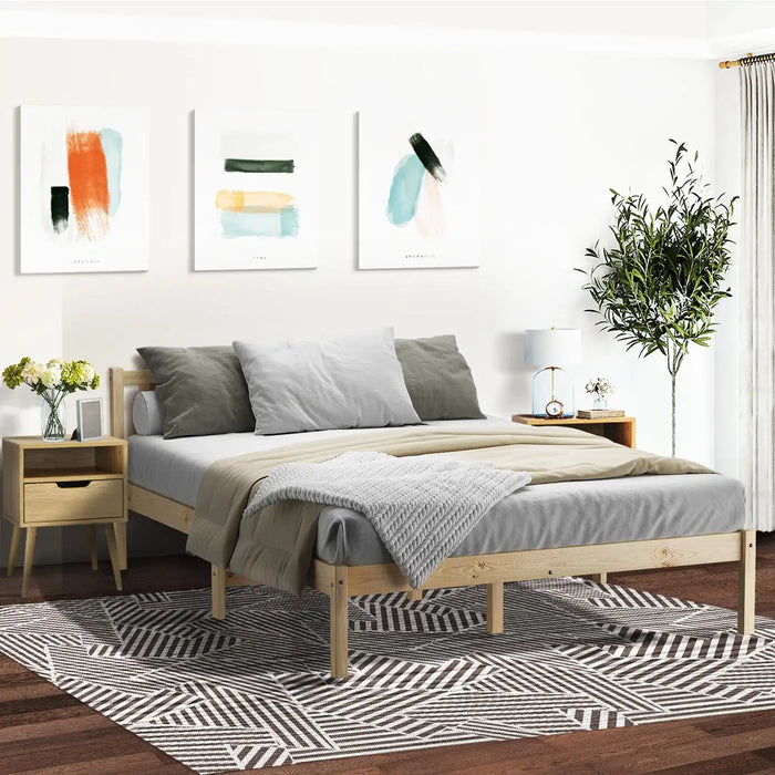 Milano High Solid Quality Wooden Timber Platform Bed | Easy Assembly Quality Modern Bed Frame