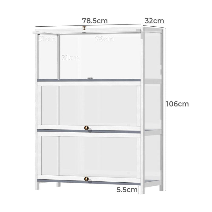Centrum Bamboo Multi Tier Storage Unit | Versatile Bamboo and Acrylic Display Cabinet