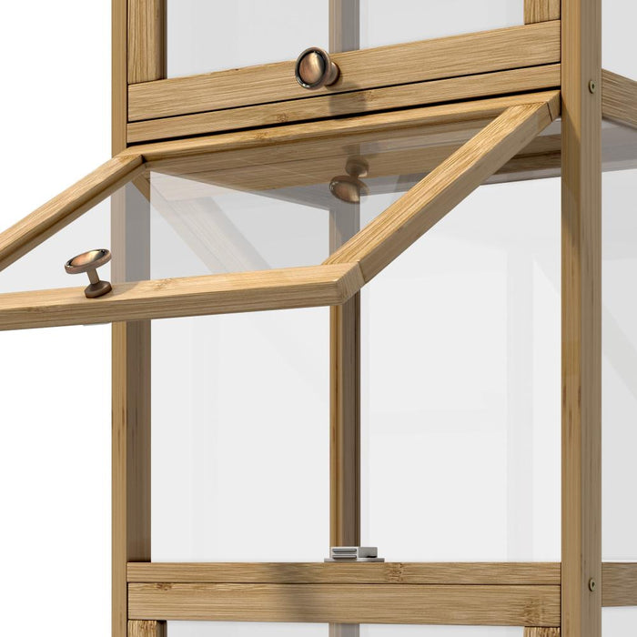 Centrum Bamboo Multi Tier Storage Unit | Versatile Bamboo and Acrylic Display Cabinet