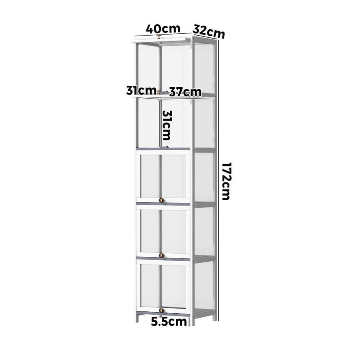 Centrum Bamboo Multi Tier Storage Unit | Versatile Bamboo and Acrylic Display Cabinet