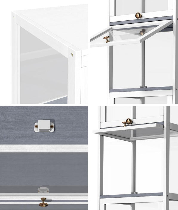 Centrum Bamboo Multi Tier Storage Unit | Versatile Bamboo and Acrylic Display Cabinet