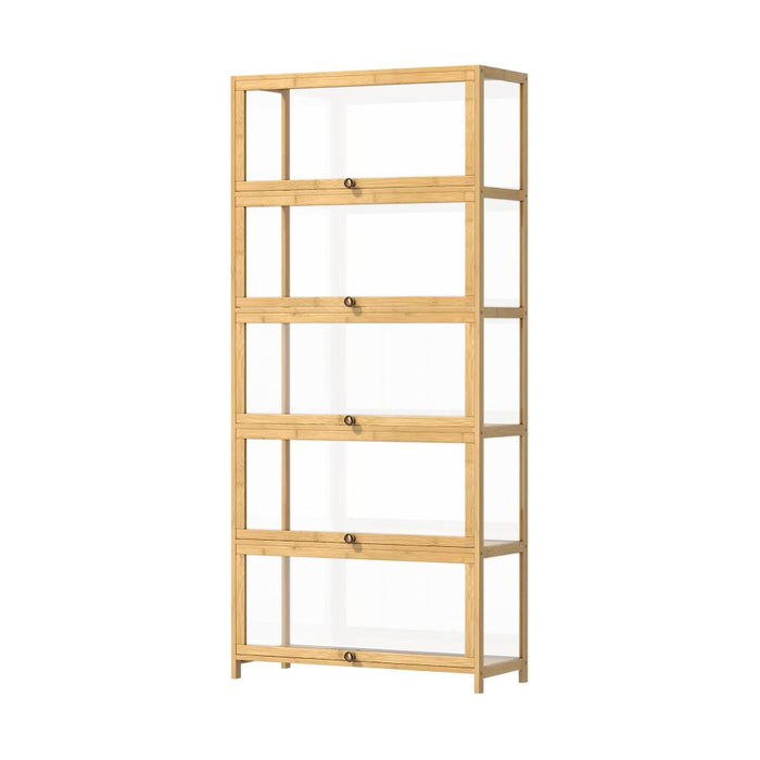 Centrum Bamboo Multi Tier Storage Unit | Versatile Bamboo and Acrylic Display Cabinet