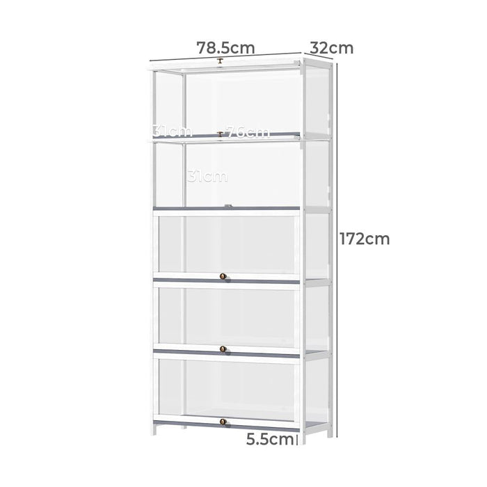 Centrum Bamboo Multi Tier Storage Unit | Versatile Bamboo and Acrylic Display Cabinet
