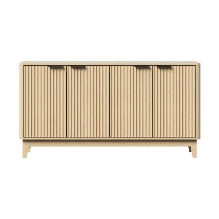 Alina Ripple Effect Modern 4 Drawer Buffet | Scandi Sideboard Storage Unit
