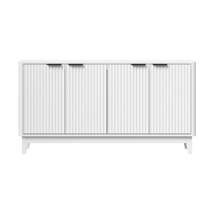 Alina Ripple Effect Modern 4 Drawer Buffet | Scandi Sideboard Storage Unit