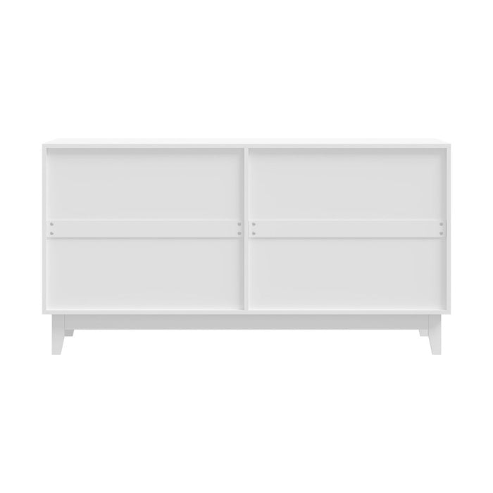 Alina Ripple Effect Modern 4 Drawer Buffet | Scandi Sideboard Storage Unit