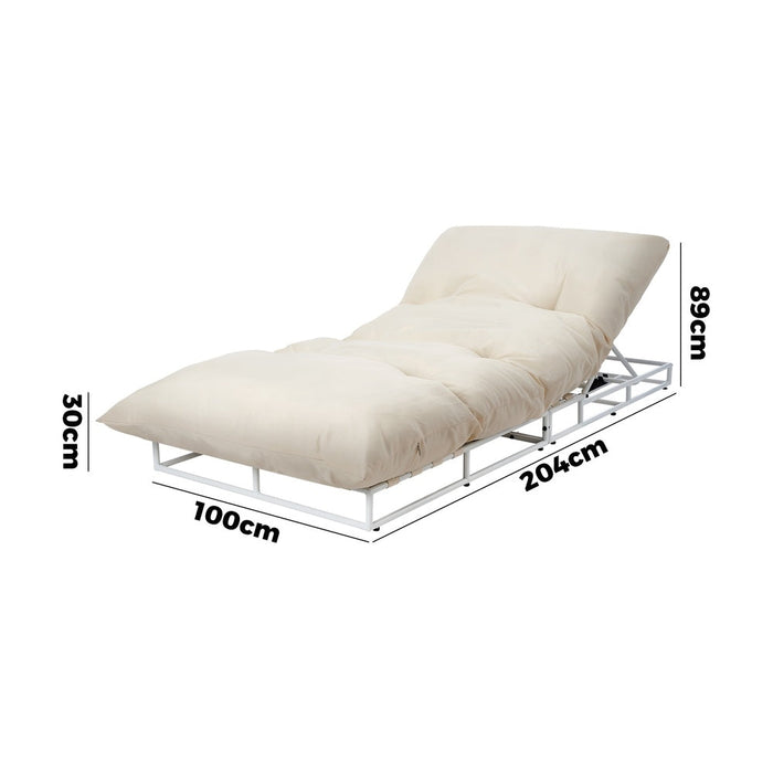 Azzuro Plush Cushioned Weatherproof Outdoor Lounger | Adjustable Outdoor Pool Day Bed Lounger