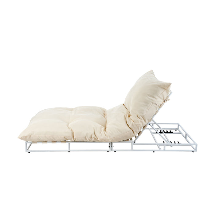 Azzuro Plush Cushioned Weatherproof Outdoor Lounger | Adjustable Outdoor Pool Day Bed Lounger