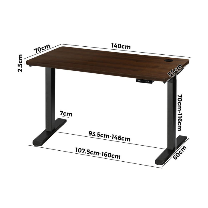 Milos Ultra Premium 71-116cm Electric Dual Motor Standing Desk | Motorised Office Desk with USB & Type C Ports
