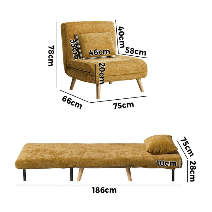Amalfi Two In One Couch and Fold Out Sofa Bed | Versatile Adjustable Modern Sofa Chair