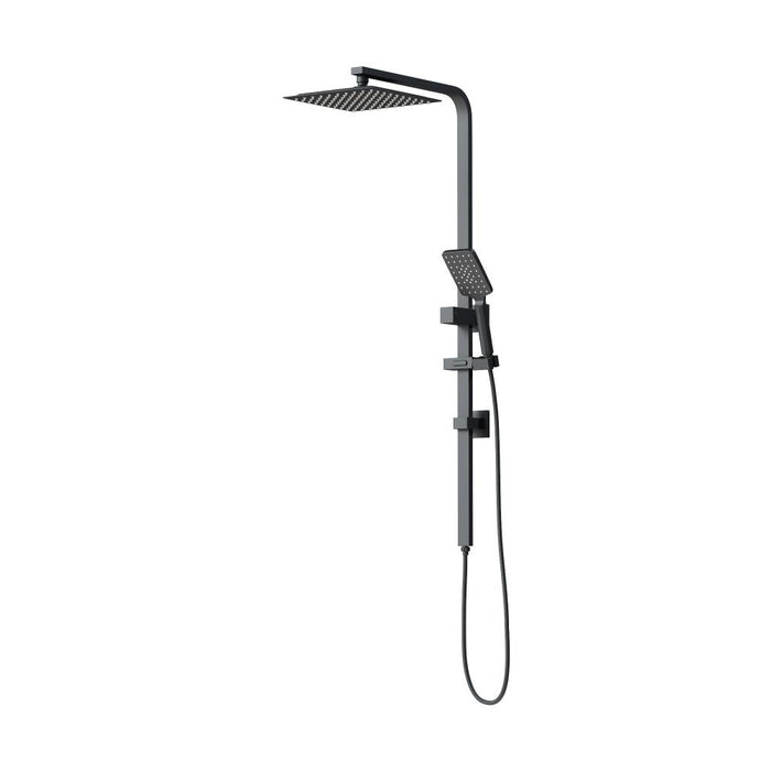 Super High Quality Shower Rail Mixer System In Black or Chrome | Square 3 Mode 10" Rain Shower Head & Handheld Shower Rail