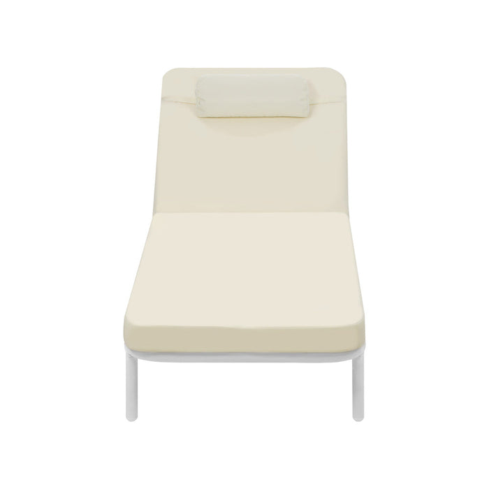 Azzero Outdoor Cushioned Aluminium Pool Loungers | Modern Adjustable 4 Height Day Bed Sun Lounger