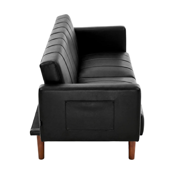 Astore 3 Seater Sofa Couch and Fold Out Futon Bed | 195cm PU Leather Adjustable Luxury Futon Sofa
