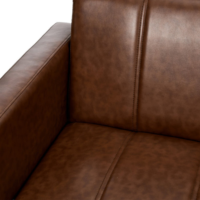 Astore 3 Seater Sofa Couch and Fold Out Futon Bed | 195cm PU Leather Adjustable Luxury Futon Sofa