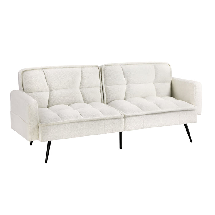 Amore Boucle Two in One 3 Seater Sofa Couch and Fold Out Futon Bed | Adjustable Luxury Futon Sofa Couch