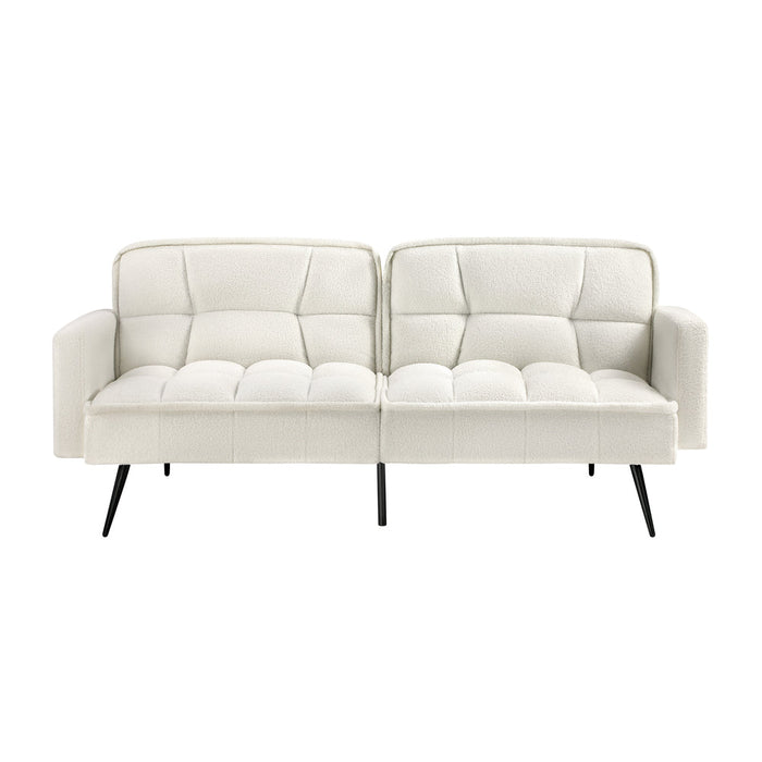Amore Boucle Two in One 3 Seater Sofa Couch and Fold Out Futon Bed | Adjustable Luxury Futon Sofa Couch